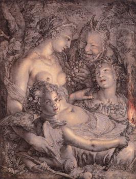 Hendrick Goltzius : Without Ceres and Bacchus, Venus would Freeze